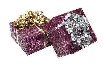 Image showing Gift Box with Gold Ribbon Bow