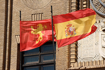 Image showing Zaragoza and Spain flags