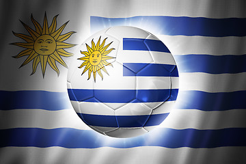 Image showing Soccer football ball with Uruguay flag