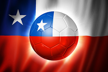 Image showing Soccer football ball with Chile flag