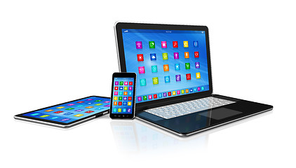 Image showing Smartphone, Digital Tablet Computer and Laptop