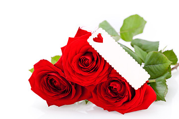 Image showing Valentines gift of beautiful red roses