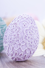 Image showing beautiful easter egg decoration colorfull eggs seasonal pastel 