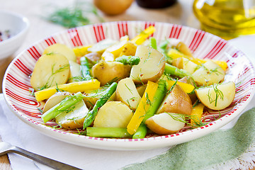 Image showing Potato with Herb and Asparagus salad