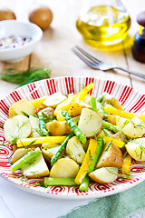 Image showing Potato with Herb and Asparagus salad