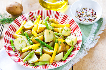 Image showing Potato with Herb and Asparagus salad