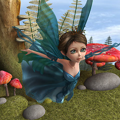 Image showing Flying Little Fairy Butterfly