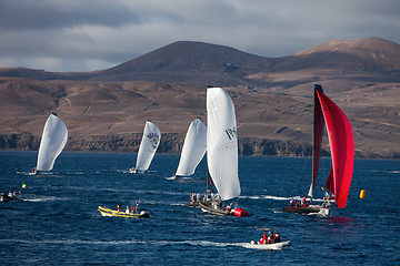 Image showing LANZAROTE, SPAIN - NOVEMBER 19: RC44 Class Association on Day 4 