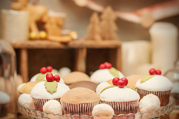 Image showing delicious homemade christmas sweets on the plate