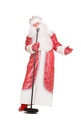 Image showing Santa Claus with a microphone