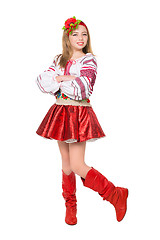 Image showing Blonde posing in national clothes