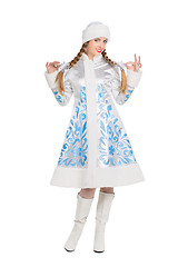 Image showing Woman in snow maiden costume