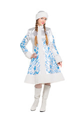 Image showing Woman in a suit of snow maiden