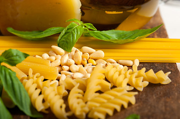 Image showing Italian basil pesto pasta ingredients