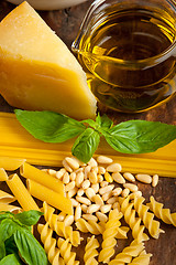 Image showing Italian basil pesto pasta ingredients