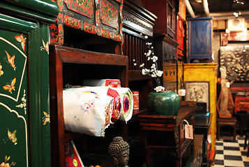 Image showing Asian antique furniture store