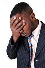 Image showing Frustrated black man.