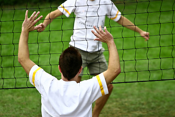 Image showing Playing volleyball 