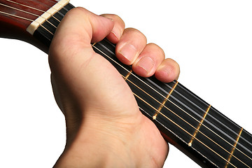 Image showing Holding a guitar