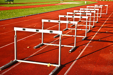 Image showing Running lane and hurdle