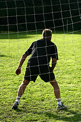 Image showing Goal shot behind the net