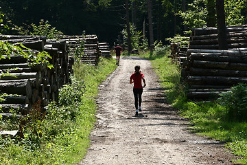 Image showing Man running in a forest