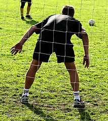 Image showing Goal shot behind the net