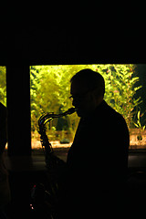 Image showing Man playing sax