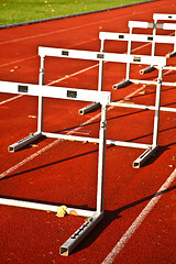 Image showing Running lane and hurdle