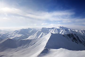 Image showing View on off-piste slope