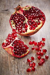 Image showing Pieces of pomegranate fruit