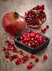 Image showing Pieces of pomegranate fruit