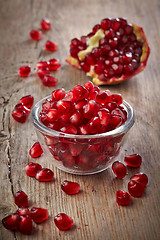 Image showing Bowl of pomegranate seeds