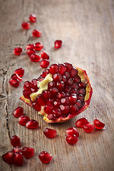 Image showing Pieces of pomegranate fruit