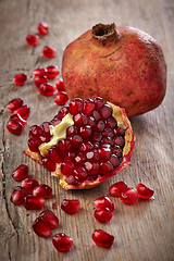 Image showing Pieces of pomegranate fruit