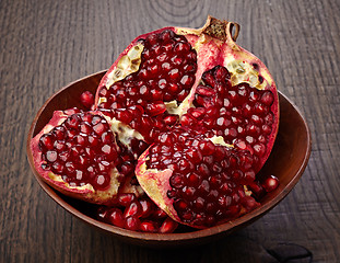 Image showing Pieces of pomegranate fruit