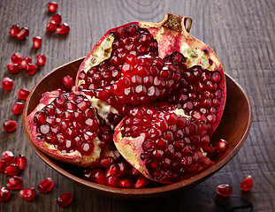 Image showing Pieces of pomegranate fruit