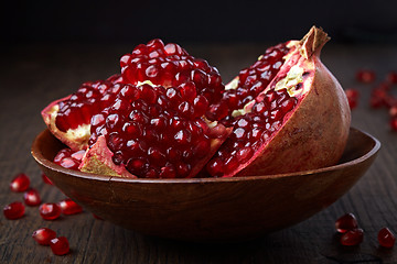 Image showing Pieces of pomegranate fruit