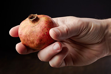 Image showing Pomegranate in a hand