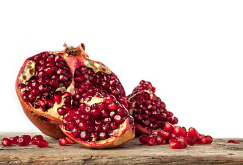 Image showing Pieces of pomegranate fruit