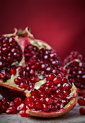 Image showing Pieces of pomegranate fruit