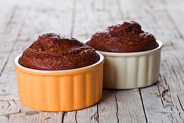 Image showing two fresh baked browny cakes 