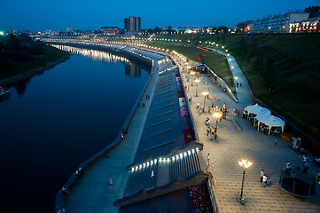 Image showing pedestrian quay on Tura river in Tyumen