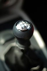 Image showing Gear stick of sportive car