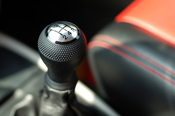 Image showing Gearshift of sportive car