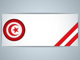 Image showing Tunisia Country Set of Banners