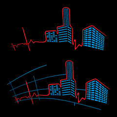 Image showing EKG of city