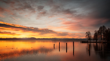 Image showing Starnberg Lake in Germany Sunrise