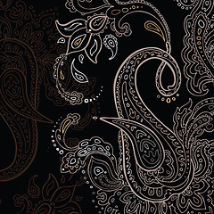 Image showing Paisley background. Hand Drawn ornament.