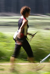 Image showing Nordic walk training  woman